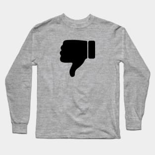 Thumbs Down Thumb Boo - Black Long Sleeve T-Shirt